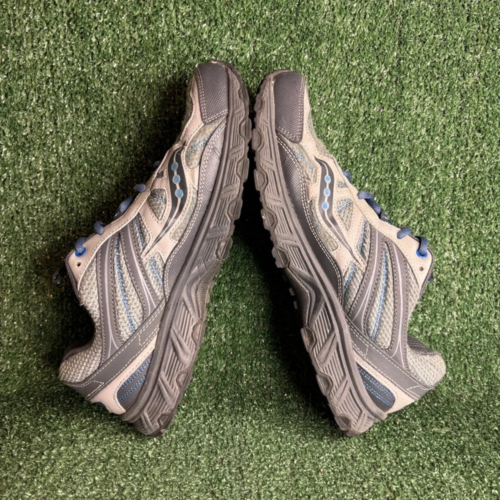 Saucony‎ Grid Escape Trail Runner Mesh Athletic Sneaker Grey Blue Mens Size 11.5